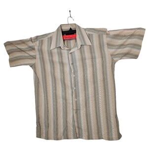 Berkam button front shirt sleeve striped shirt medium 15